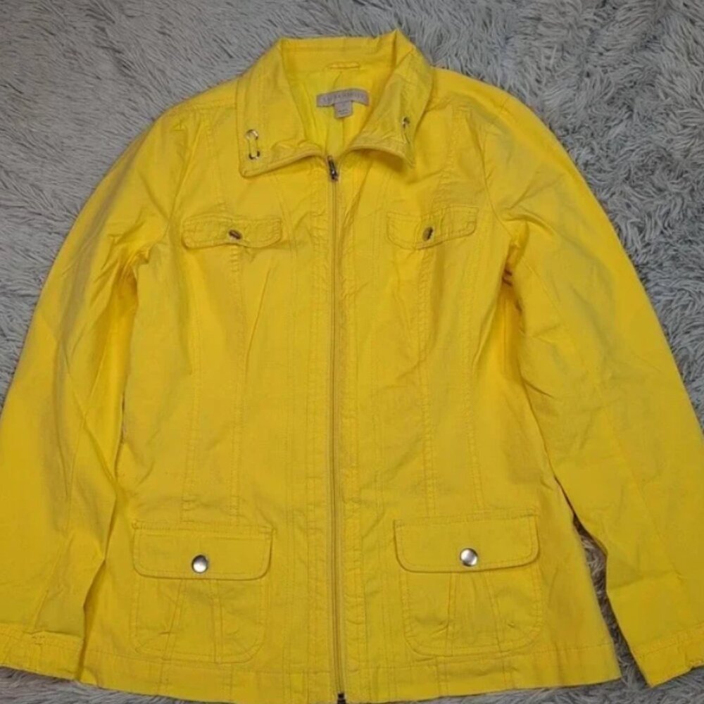 Laura Ashley bright yellow jacket, size PL - Picture 2 of 5